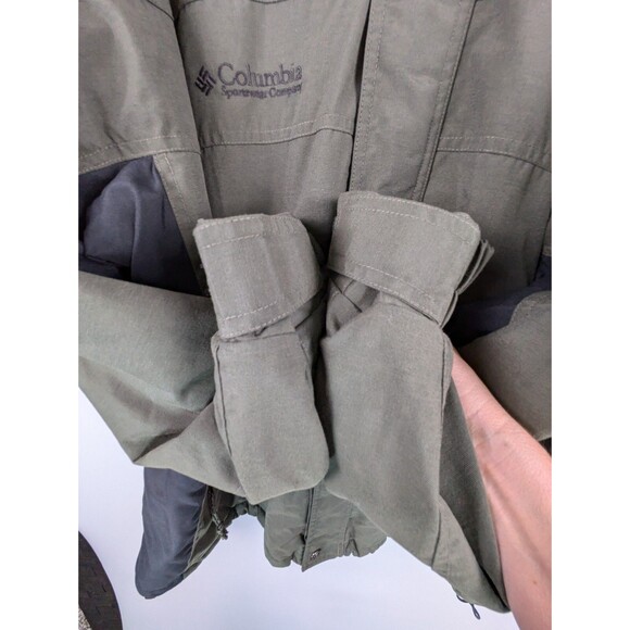 Columbia Jacket Men Large Green Sherpa Fleece Lined Full Zip Windbreaker - Picture 6 of 16